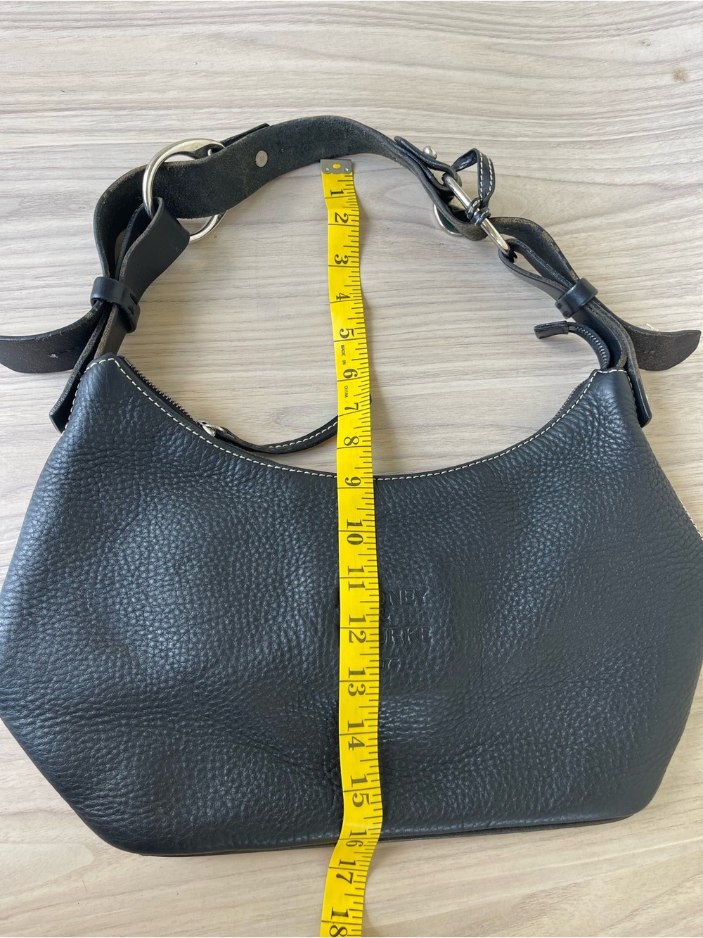 Dooney & Bourke Black Pebbled Leather Hobo Shoulder Bag - Picture 16 of 16